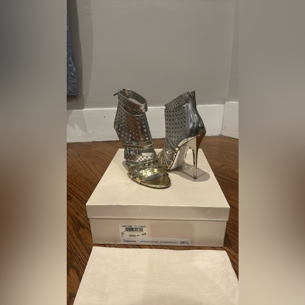 Jimmy Choo Silver and Gold Heels